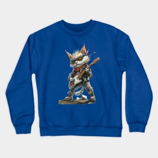 Feline Grooves: Punk Rock Cat Crewneck Sweatshirt